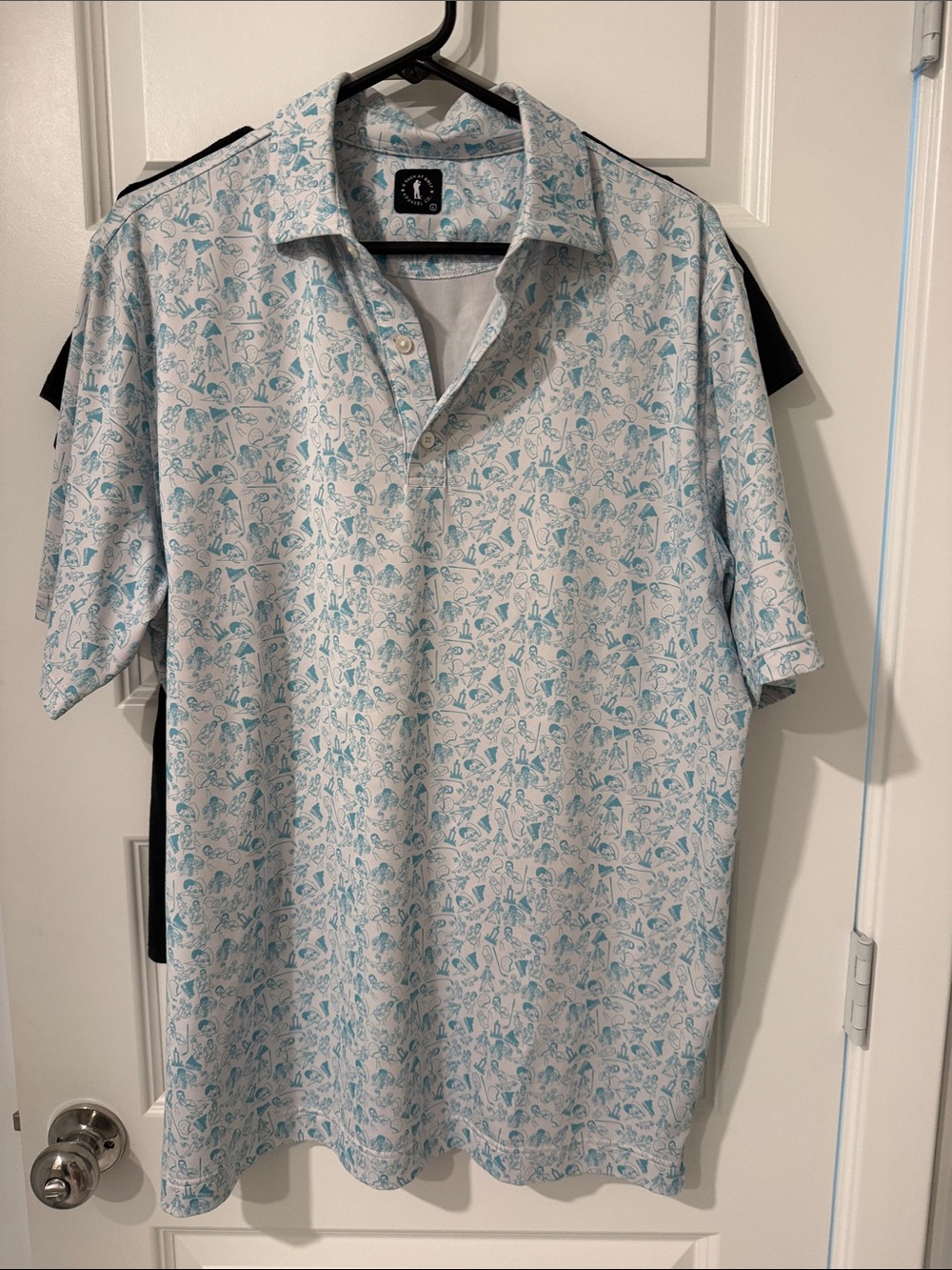 Men's Short-Sleeve L Large Polo Shirt Light Blue U SUCK AT GOLF SPORT